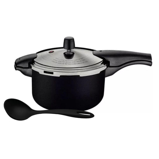 Panela Pressão 6l Alumínio Antiaderente Preto Com Concha Tramontina