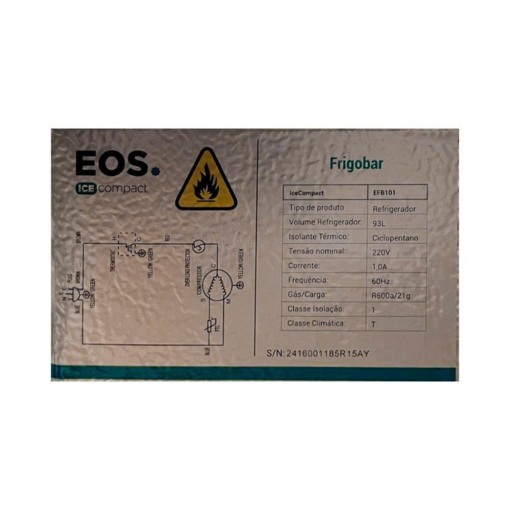 SEMINOVO - Frigobar Mini Refrigerador Doméstico Ice Compact 93l Efb101 220v Branco - Eos