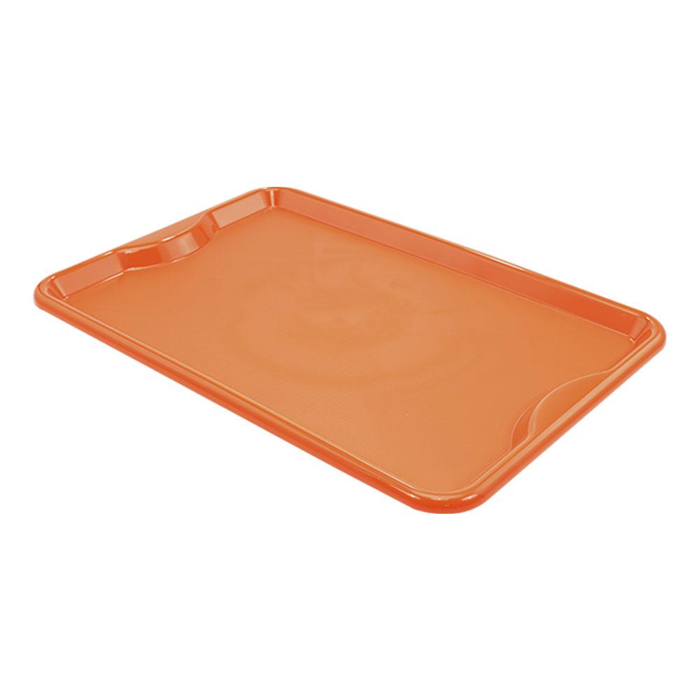 Conjunto 6 Bandejas Plásticas Self-Service Refeição 48 x 32,5 x 2 BR-100 Laranja - Della Plast