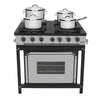 Fogão 4 Bocas Bravo Br4b Venâncio Com Panelas Solar Aço Inox Tramontina
