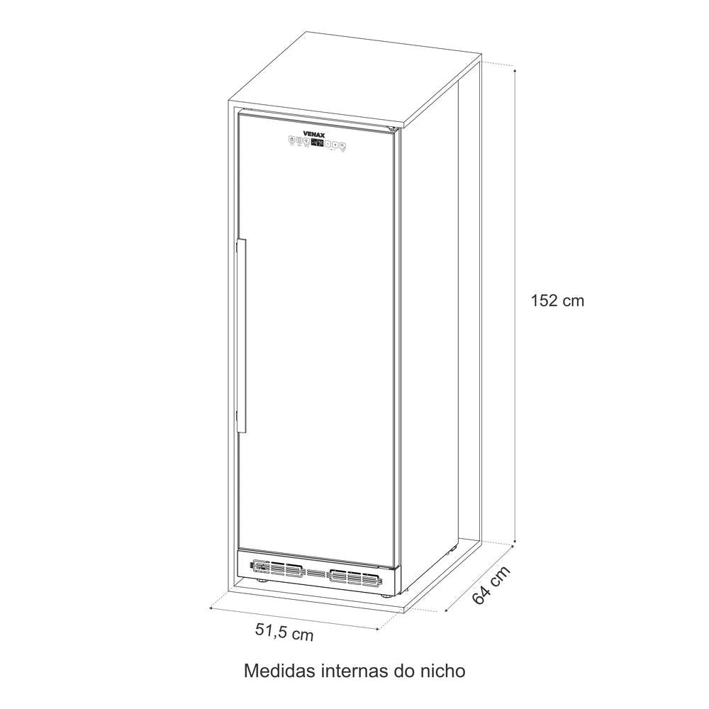 Cervejeira Top Light-in Touch Preto Fosco Slim 209L 0ºC a -6ºC EXPVQTLIN200 127V - Venax 31401
