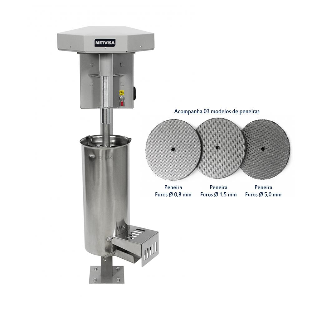 Despolpadeira Extrator de Açaí e Frutas Similares Profissional 10 Litros 1/2 CV DG.10 220V - Metvisa