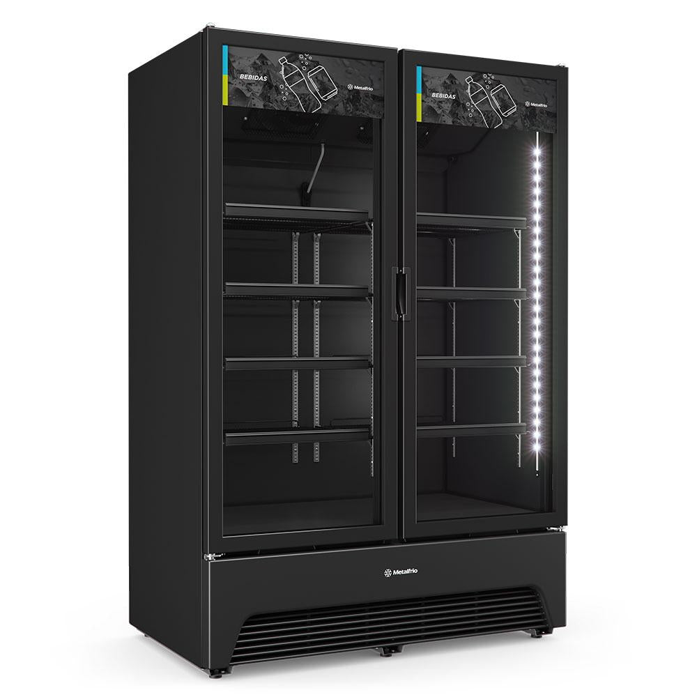 Refrigerador Expositor Vertical Bebidas Duas Portas Vidro 1164l/1257 Vbm3ah All Black Bivolt - Metalfrio