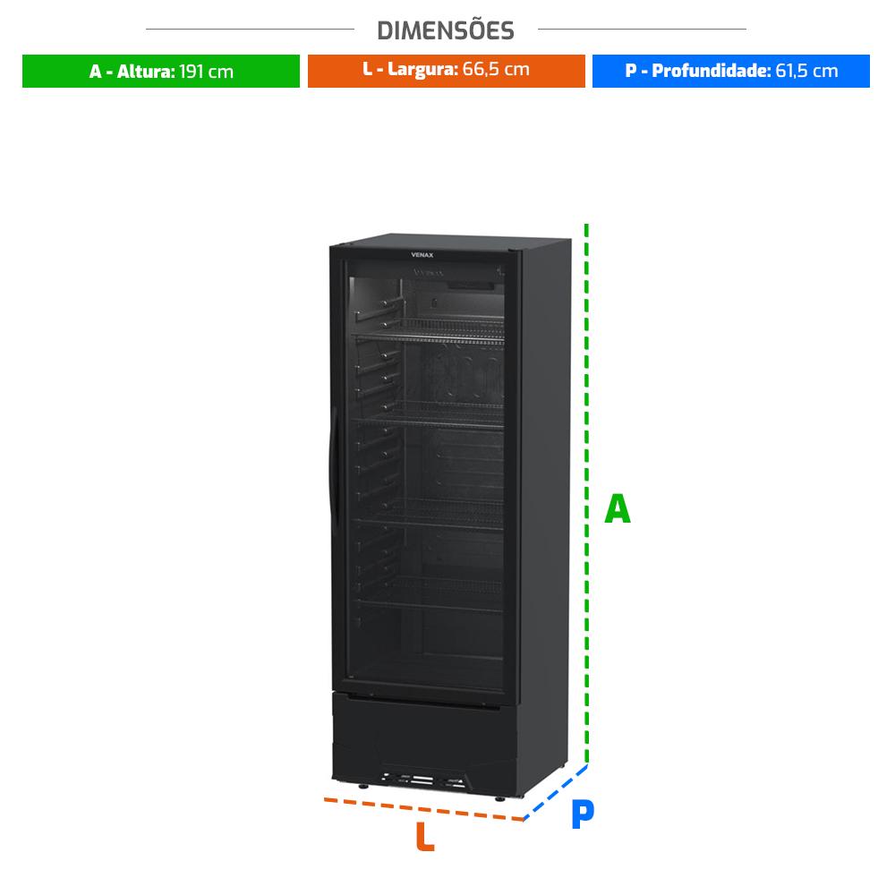Refrigerador Visa Expositor Preto 400L Porta De Vidro 0ºC a 5ºC VV400PR 127V - Venax 32875