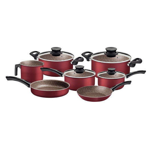 Conjunto de Panelas Paris 7 Peças em Alumínio Antiaderente Vermelho - Tramontina 28599702