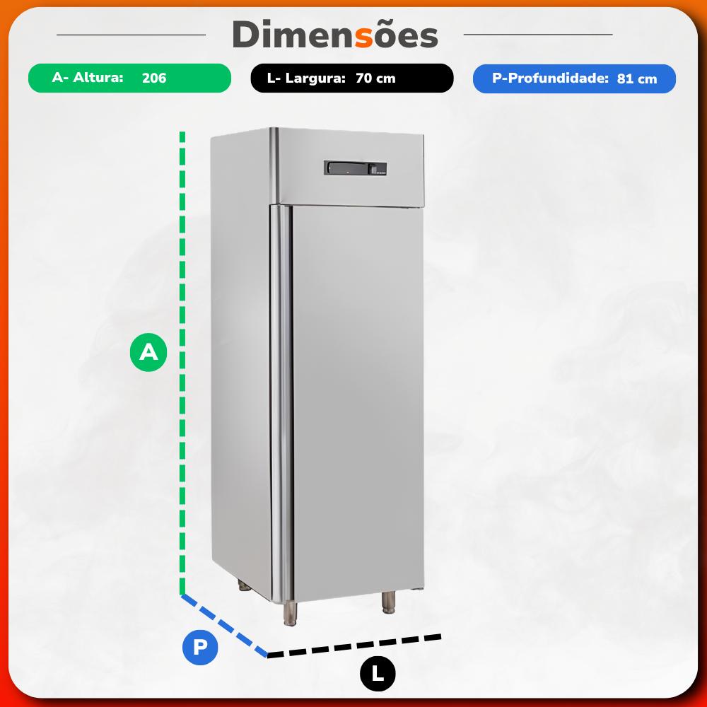Refrigerador Vertical  Inox 340w ar Forçado 1p  613l -1°c a +5°c G800 220v - Metalfrio