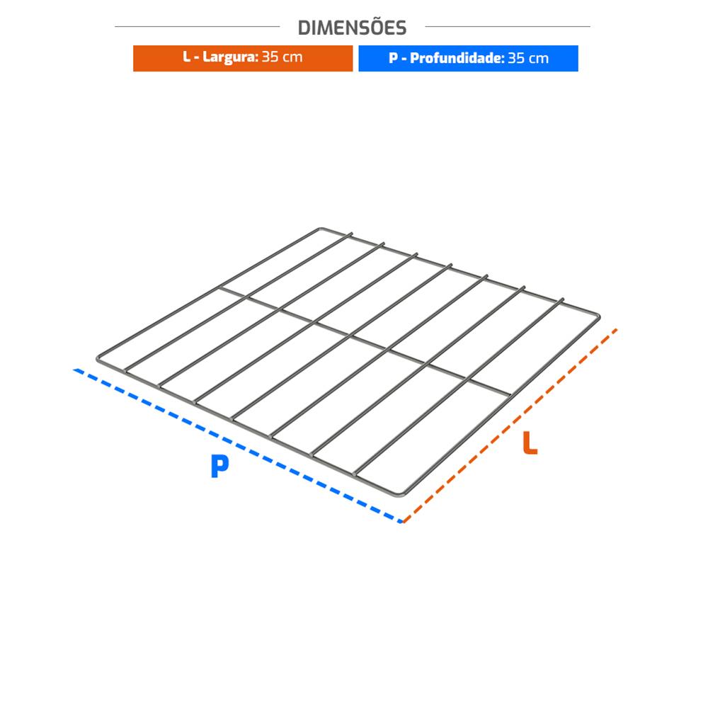 Kit 8 Grades Cromadas 35x35 Para Fornos PRP-004/008 FCSB4E FCV35 - Progás