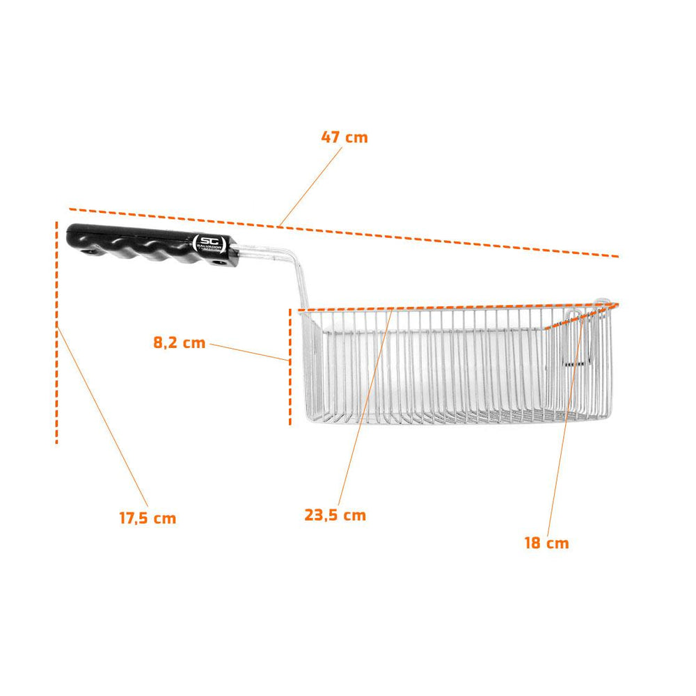 Cesto Pequeno Retangular Galvanizado Fritador Gfao18/30 - Metalcubas