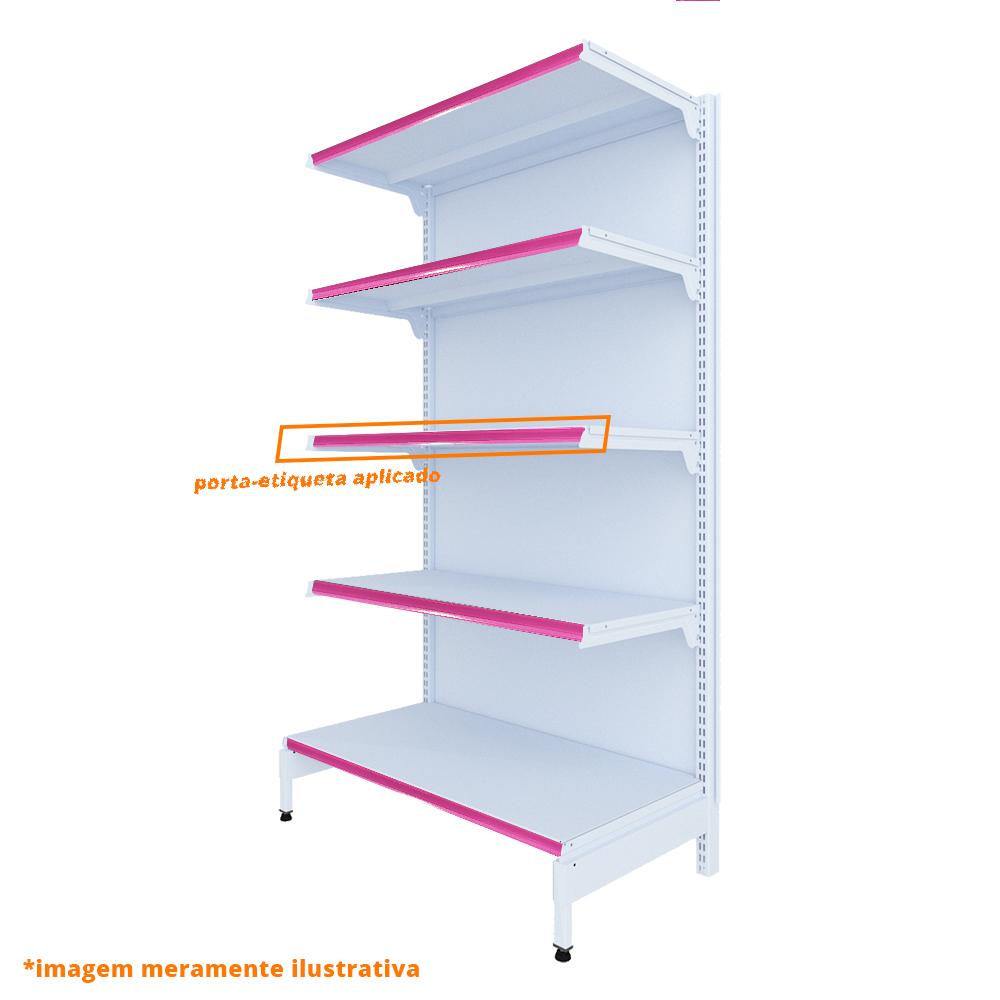 Gôndola Prateleira New Plus 1,70 Parede Inicial GPI - Sa Gôndolas Porta Etiquetas Rosa