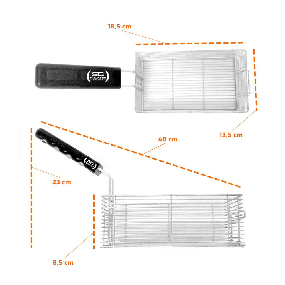 Cesto Multiuso Retangular Galvanizado Fritador Frce 3/6 e Frcg 3/6 - Metalcubas