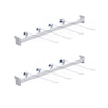 Kit - 2 Réguas Para Gôndola Ponta 73cm + 8 Ganchos Simples Branco - Sa Gondolas
