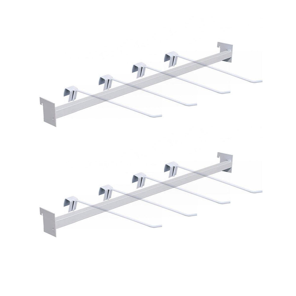 Kit 2 Réguas 73cm Para Gôndola + 8 Ganchos 30cm Branco New Plus – SA Gôndolas