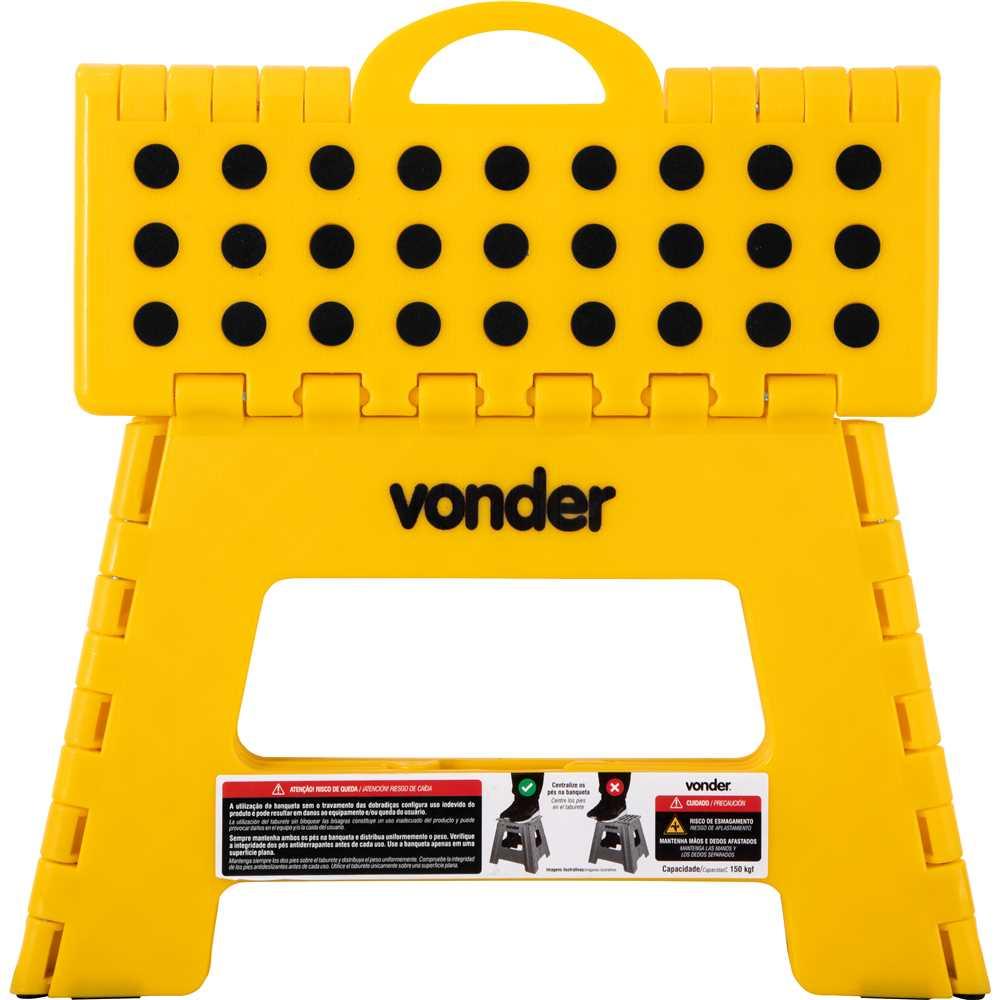 Banqueta Plástica Dobrável Amarela Com Altura 220mm - Vonder 3540022001