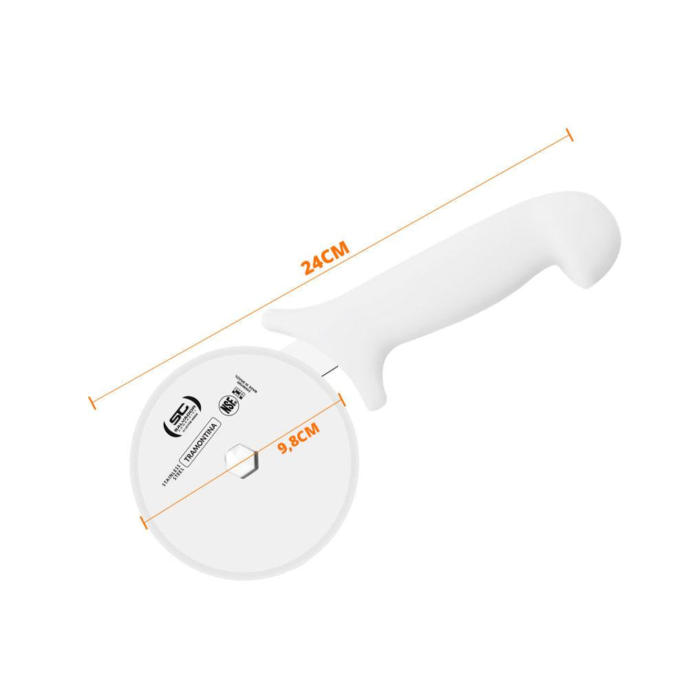 Cortador de Pizza Master Profissional Aço Inox Diâmetro 9,8cm Branco Pizzarias - Tramontina 24686180