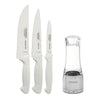 Kit - Faqueiro Premium 3 Peças + 1 Moedor de Sal Ou Pimenta Em Acrílico e Inox - Tramontina