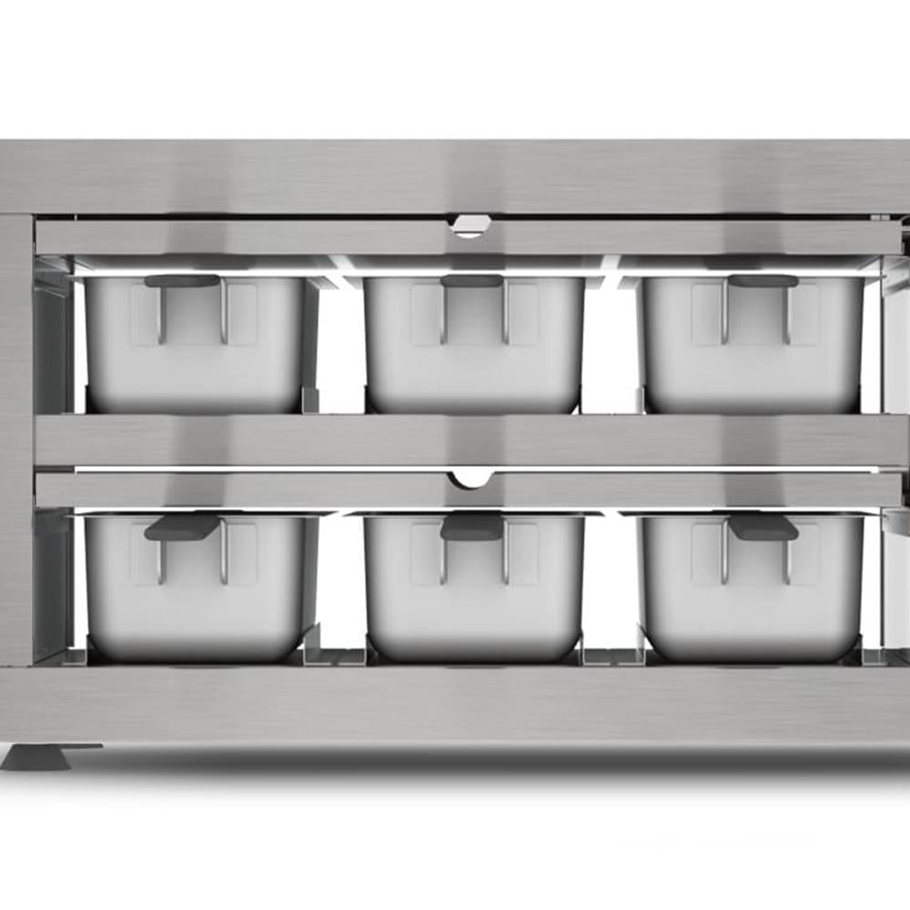 Conservador De Proteínas Profissional Digital 50 a 100ºC 1200W 6 Cubas 1/3 COPROH6 220V - Red Chameleon