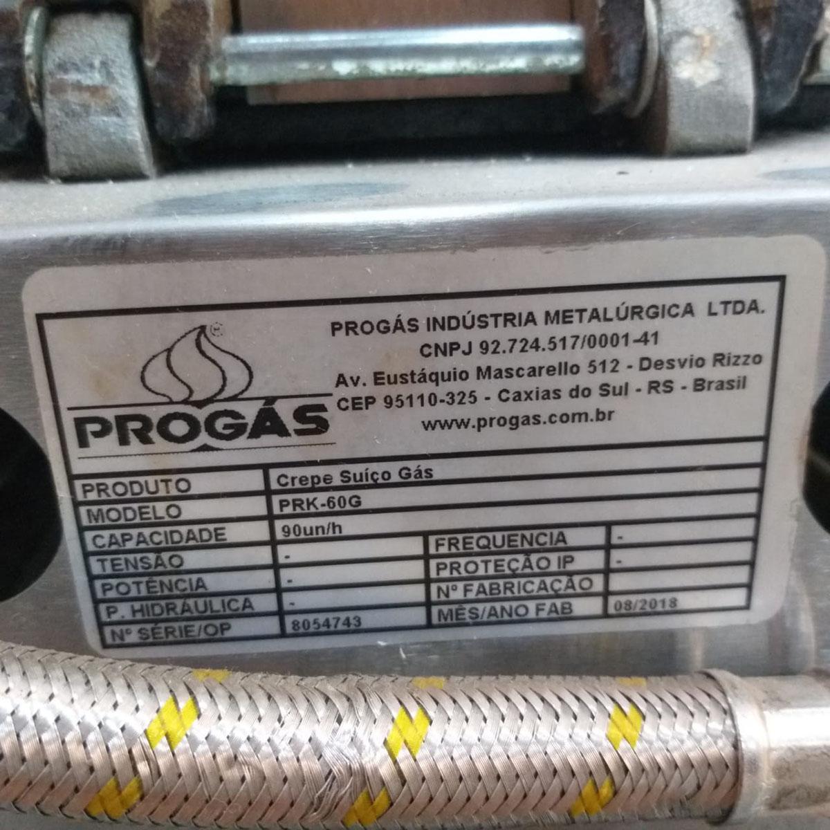 Semi - Prensa Gás de Crepes Suíço 06 Cavidades Prk-60g Style - Progás