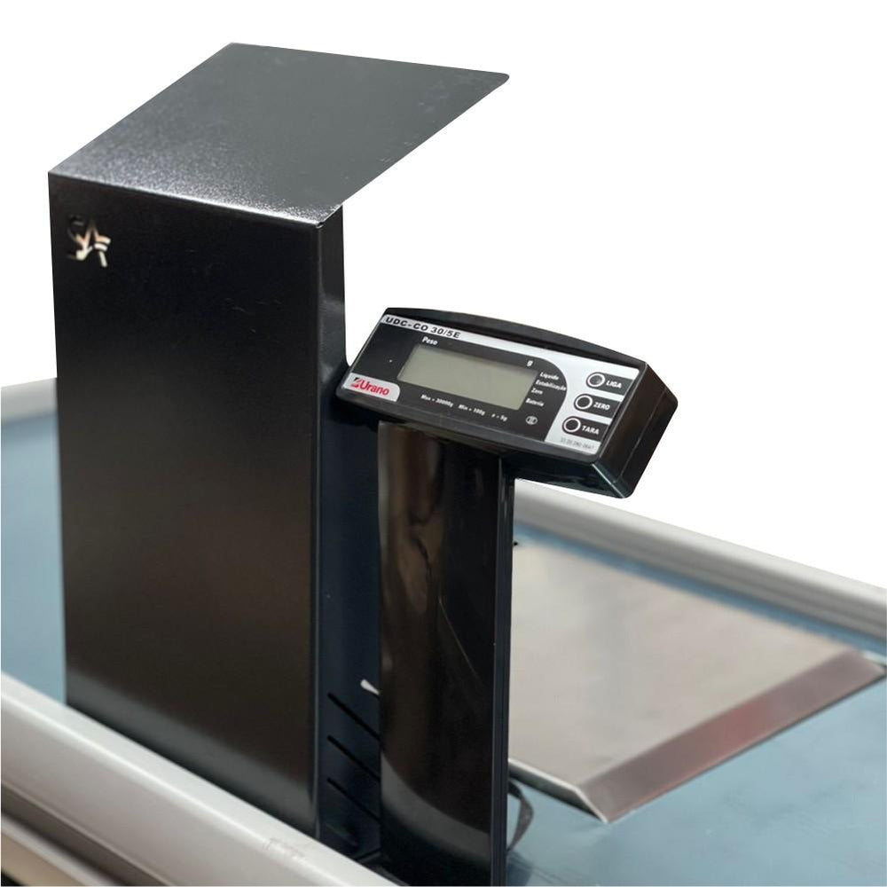 Caixa Supermercado Empacotador Preto 2m Check Out e Balança Bivolt 30kg - Urano