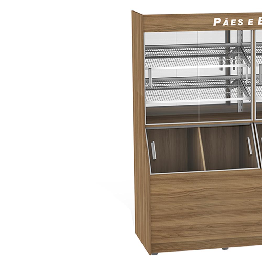 Armário Para Pães 200cm Mdf Portas de Correr e Led 220v Málaga - Refrimate APPT2000