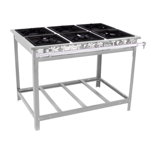 Fogão Industrial Comercial Gás Extra Inox 30x30 6 Bocas 3 Duplas Ei6d3e e - Venâncio