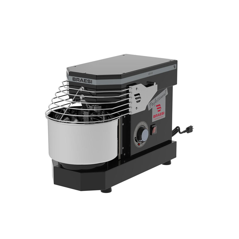 Amassadeira Espiral 3 Kg Masseira Industrial Preta Epóxi 10 Velocidades AES-03 Bivolt - Braesi B18881
