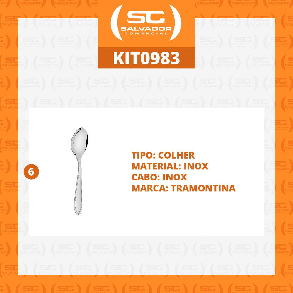 Kit 6 Colher de Sopa Laguna em Aço Inox CITOP - Tramontina 63906010