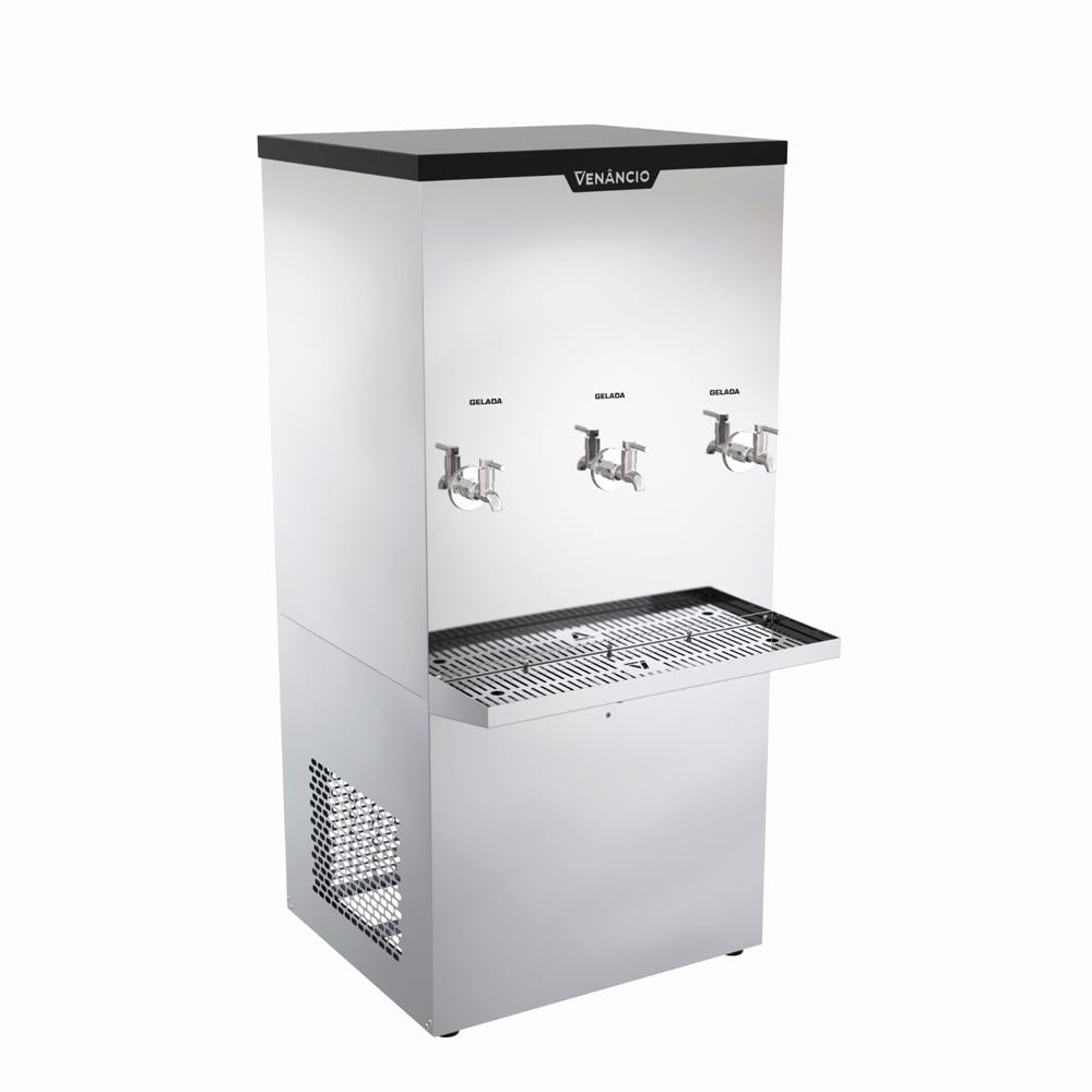 Bebedouro Refrigerado Industrial Inox de Coluna 100l 3 Torneiras Geladas Bi100l 220v - Venâncio