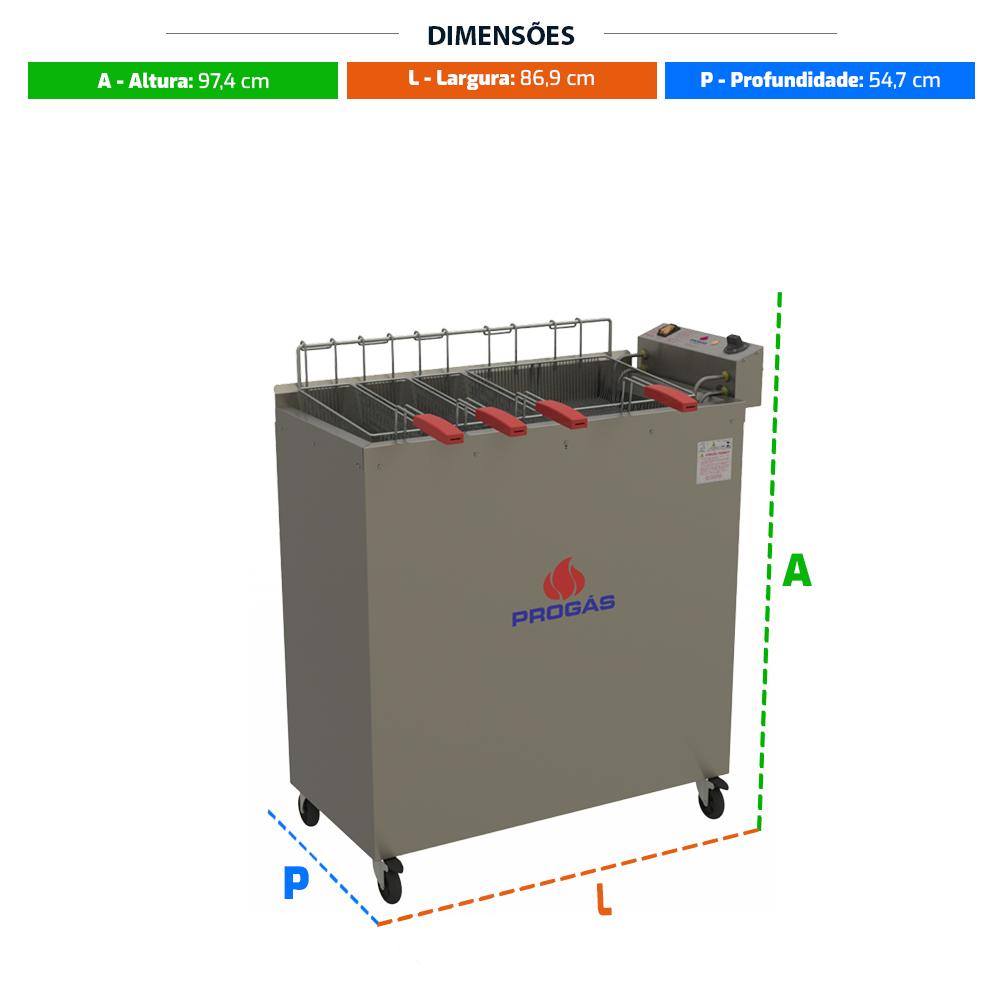 Fritadeira Industrial Elétrica Água e Óleo 37L PR-3008E ST 220V - Progas