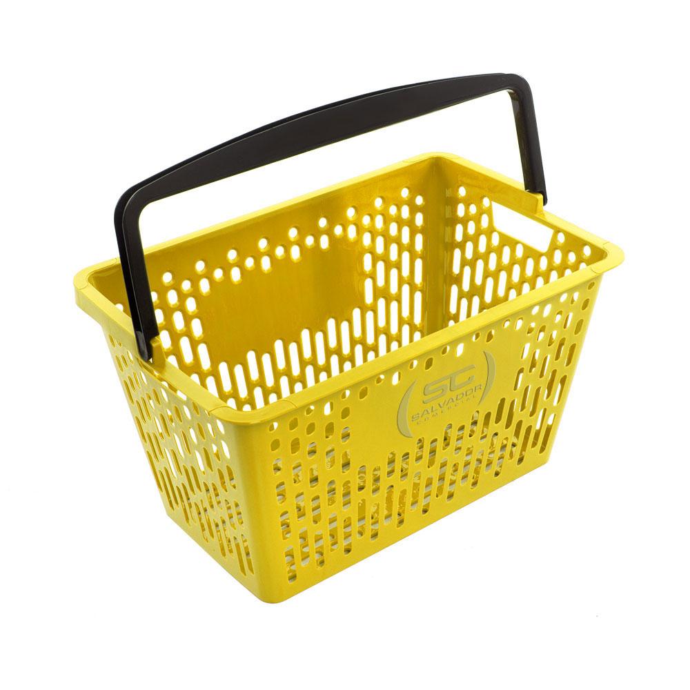 Carrinho De Compras Preto Com Cestos 12kg Removíveis Amarelo D-500 - Dellaplast
