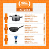 Caçarola Turim Alumínio Chumbo Antiaderente 2,8L + Faqueiro Ipanema 24pc + Wok Loreto 3,6L