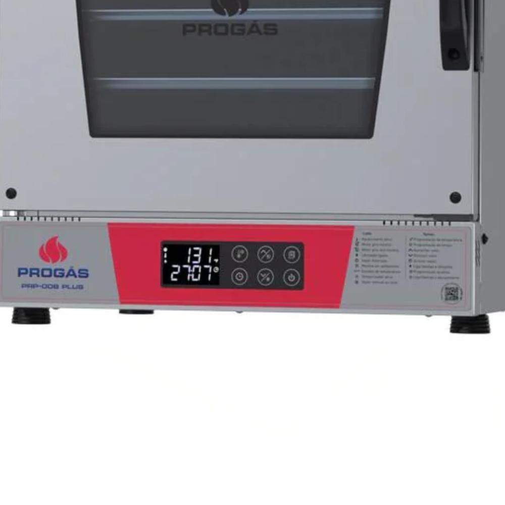 Kit Forno Turbo Elétrico  Profissional Digital Prp-008 Plus 220v Vermelho + 4 Grades - Progás
