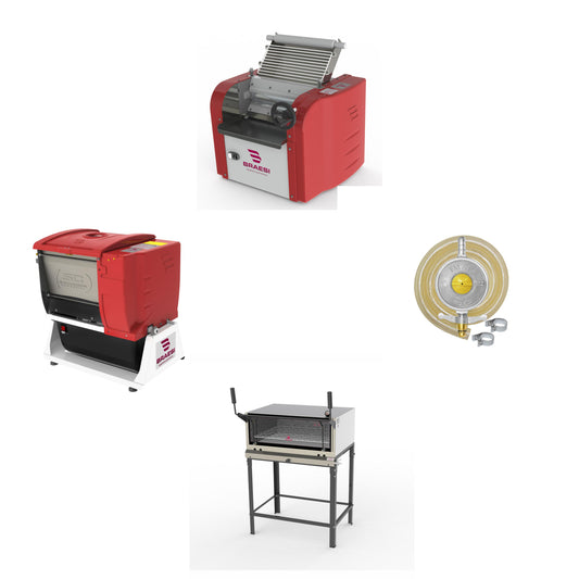 Kit Pizzaria - Amassadeira Ali05 + Cilindro Cb30 + Forno Prp860 + Kit Gás - Bivolt - Braesi