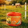 Fio Eletroplástico Rolo 500m Laranja Leve 2mm Cercas Elétricas EP500 + 100 Roldanas 36mm - Zebu