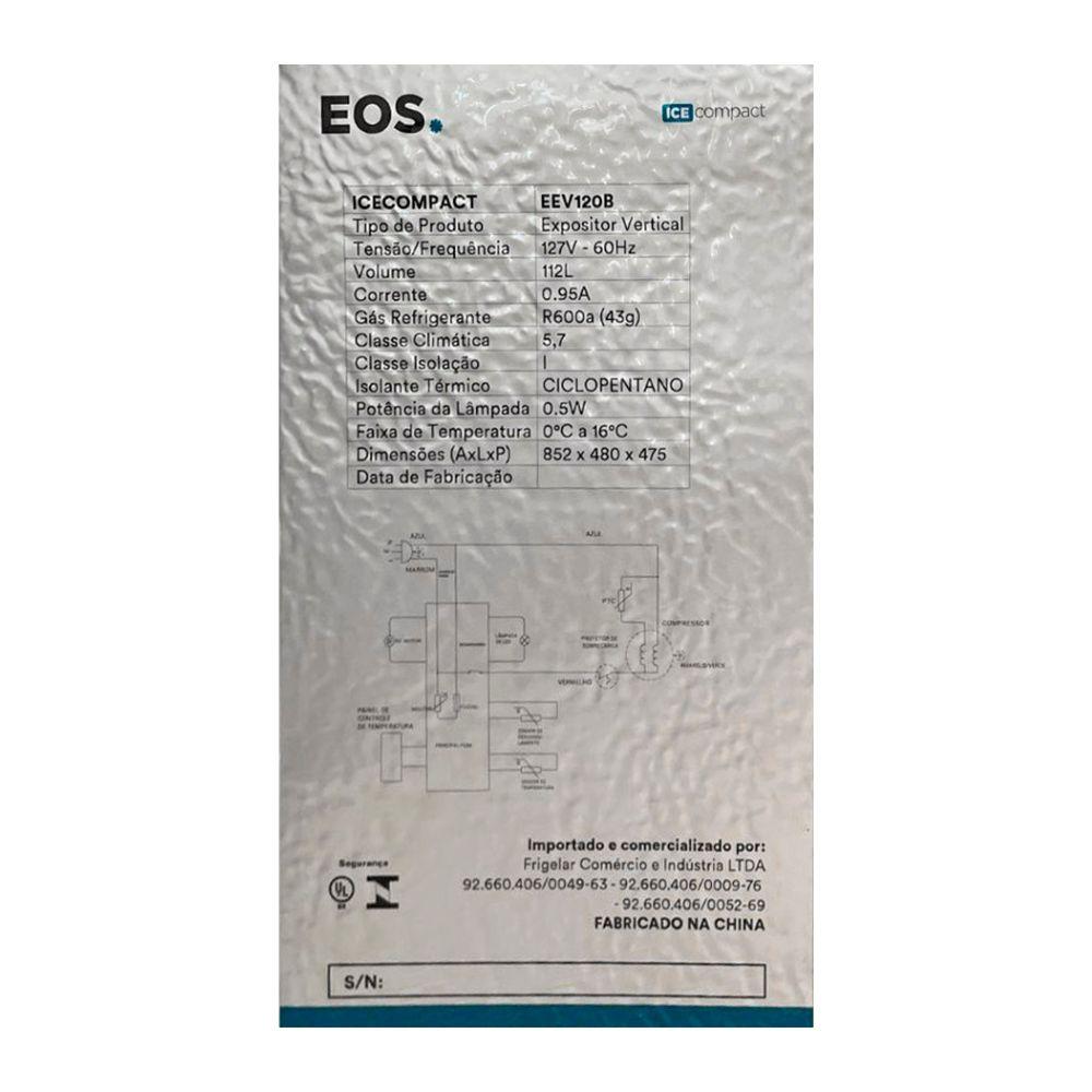 SEMINOVO - Refrigerador Expositor Vertical 124L Eco Gelo Branco EEV120B 127V - EOS