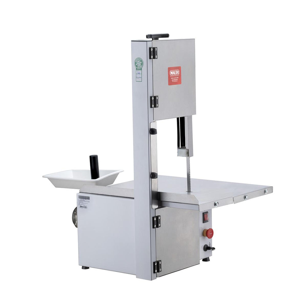 Serra Fita Profissional Inox Para Açougue Branca Com Mesa e Moedor B8 1/2 CV Bivolt - Malta 3101040