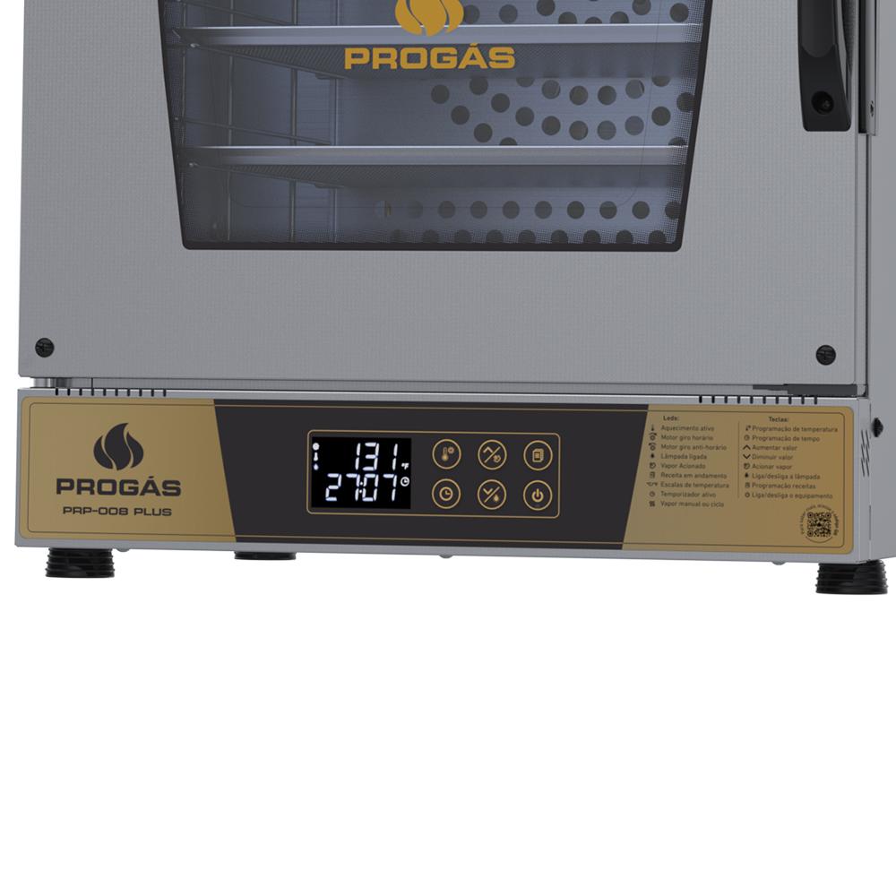 Forno Turbo Elétrico Convecção 8 Assadeiras Digital Padarias Prp-008 Plus Dourado 220v - Progás