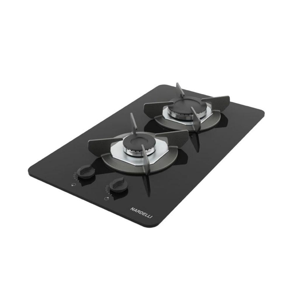 Fogão Cooktop Vidro Gás 2 Bocas Simples Safe Ferro Flange Inox Safe2 Bivolt - Nardelli 27011201-00
