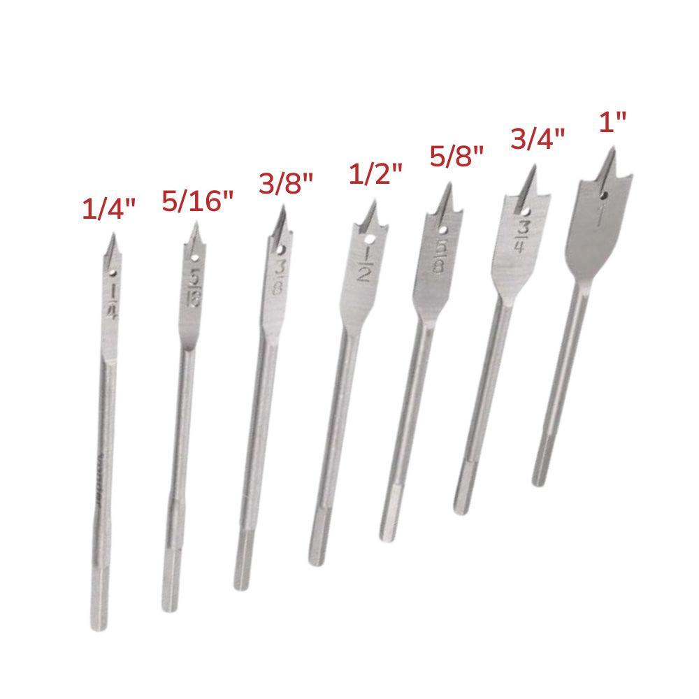 Jogo de Brocas Chatas Com 7 Peças de 1/4"" a 1"" - Vonder 5304000141