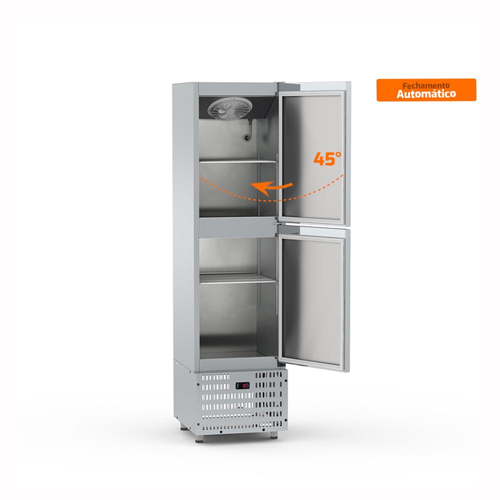 Mini Câmara Profissional Resfriada 2 Portas 0°C a 7°C Ar Forçado 335L Inox Motor Inferior MCR2P 220V - Refrimate