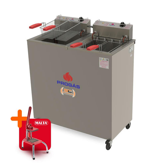Fritador Elétrico 2500W Água e Óleo 18L Individual PR-200E Progás 127V e Cortador de Legumes