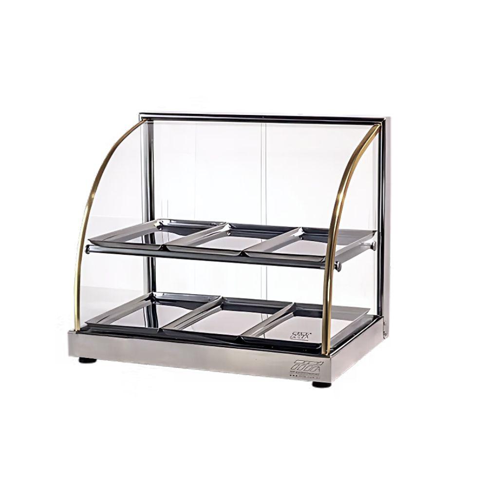 Estufa De Salgados Aquecida 6 Bandejas Vitrine Bancada Horizontal Dupla W6BD - Titã
