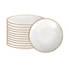 Conjunto de 12 Pratos Sobremesa Rústico Marrom em Porcelana Decorada 21 cm - Tramontina 96980010