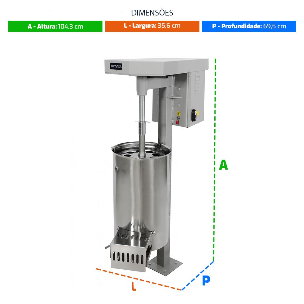 Despolpadeira Extrator de Açaí e Frutas Similares Profissional 20 Litros 1/2 CV DG.20 127V - Metvisa