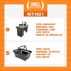 Kit - Caixa Supermercado Empacotador Check-out 1,5m Recorte + 20 Cestos de Compras Preto
