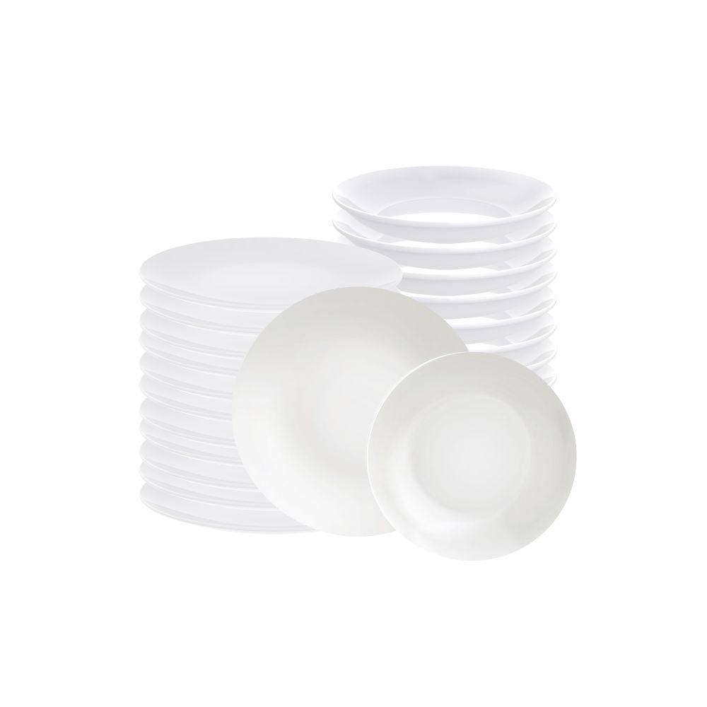 Jogo de Pratos Leonora em Porcelana Branco 24 Peças - Tramontina