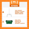 Kit - Suporte Para Cestos de Compras Duplo + 60 Cestos D100 Verde