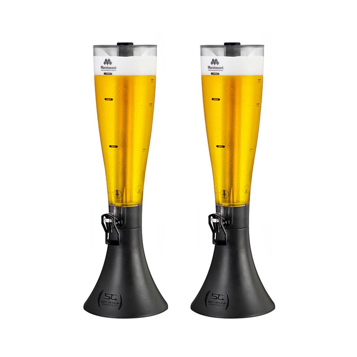 Kit 2 Torres De Chopp Profissional Tulipa 3,5 Litros Super Gelada Para Bar e Restaurante - Marchesoni