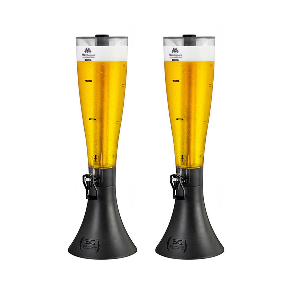 Kit 2 Torres De Chopp Profissional Tulipa 3,5 Litros Super Gelada Para Bar e Restaurante - Marchesoni