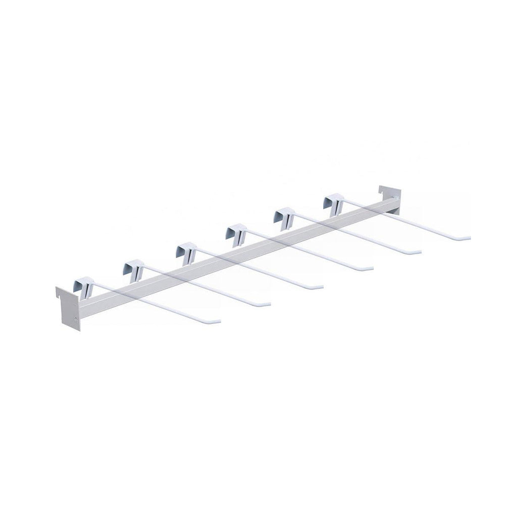 Kit Régua Para Gondola 91cm + 6 Ganchos Simples Para Gôndolas New Plus - SA Gôndolas