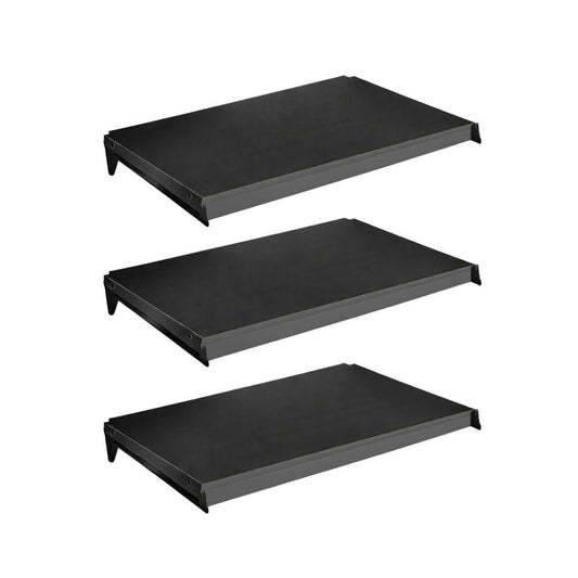 Kit 3 Bandejas Prateleiras 40x91 P/gôndola New Plus Preta Porta Etiquetas Preto - SA Gôndolas